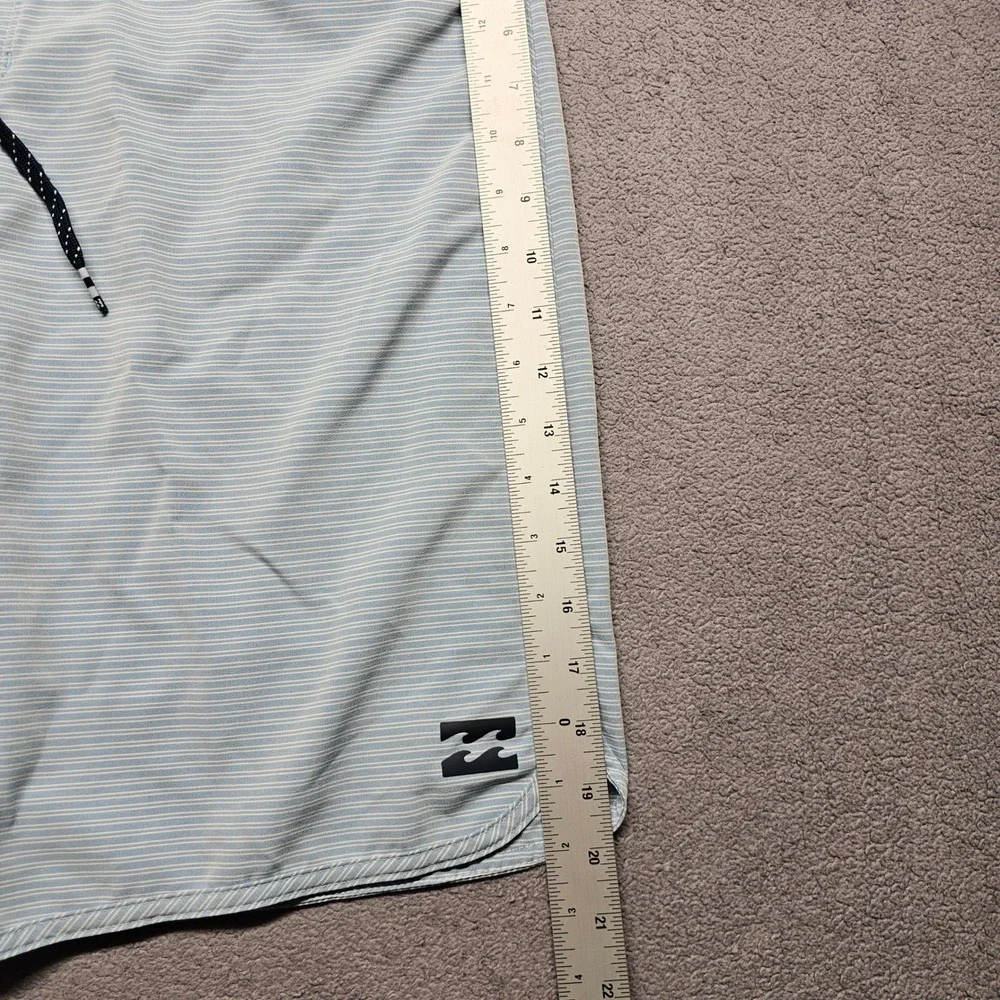 Billabong Platinum X 73 Swim Trunks Mens 34 Blue Striped Surf Surfing Water Polo